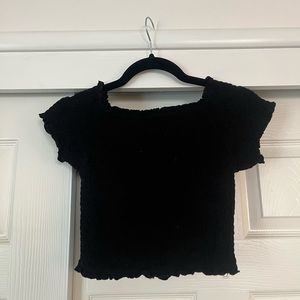 Black Stretchy Crop Top